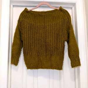Olive fuzzy sweater
